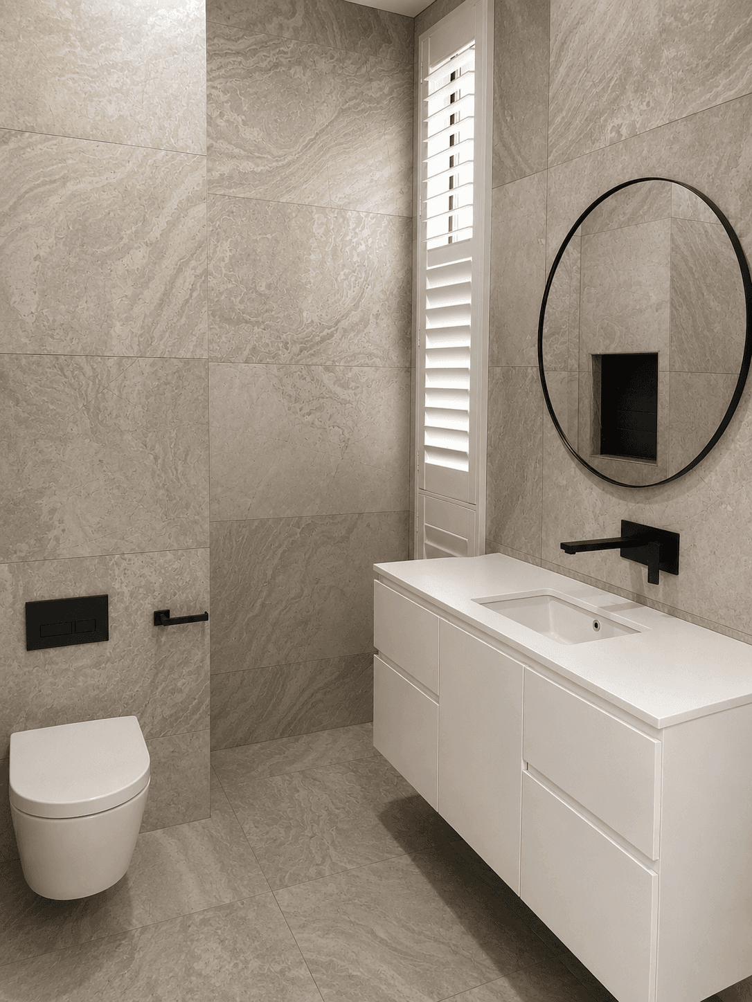 Modern minimalist marble bathroom