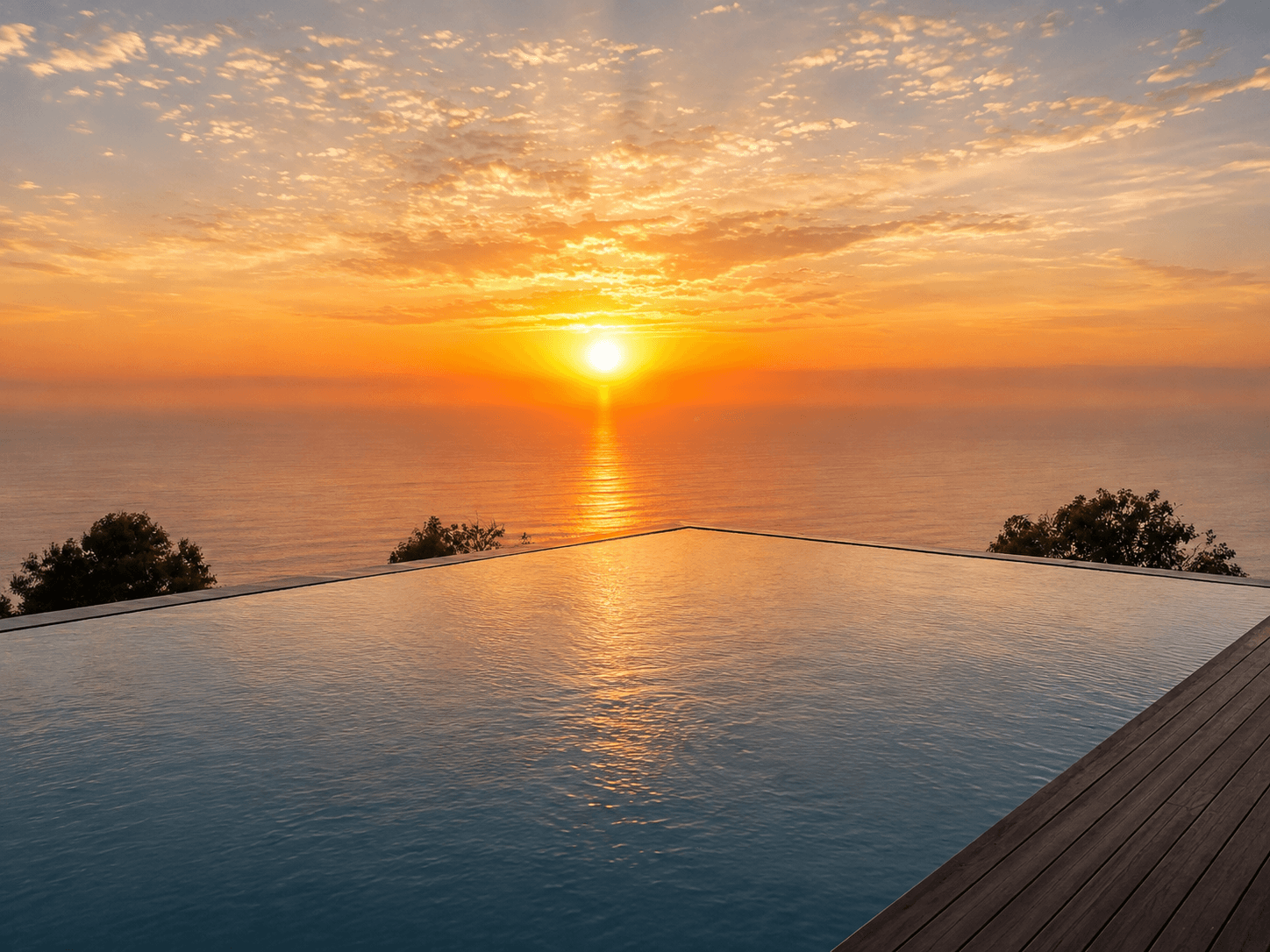 Golden horizon infinity pool retreat
